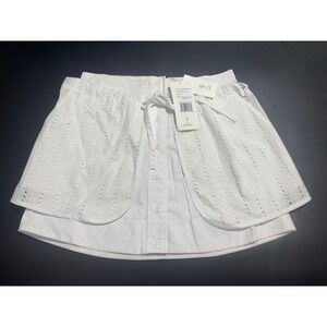 Thakoon‎ NEW Eyelet Combo Mini Skirt White Size 2